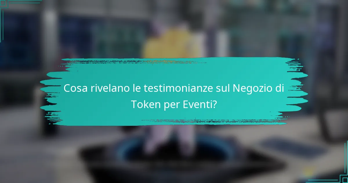 Cosa rivelano le testimonianze sul Negozio di Token per Eventi?