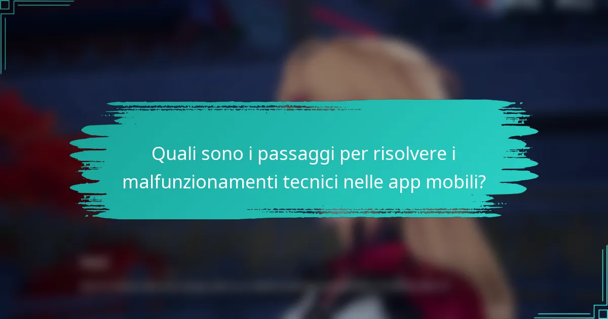 Quali sono i passaggi per risolvere i malfunzionamenti tecnici nelle app mobili?